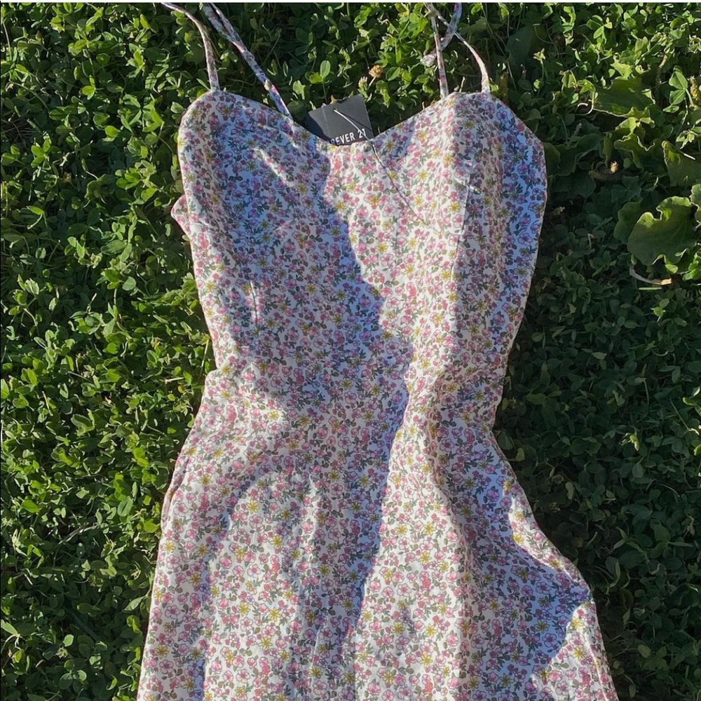 White dress with flowers from Forever 21